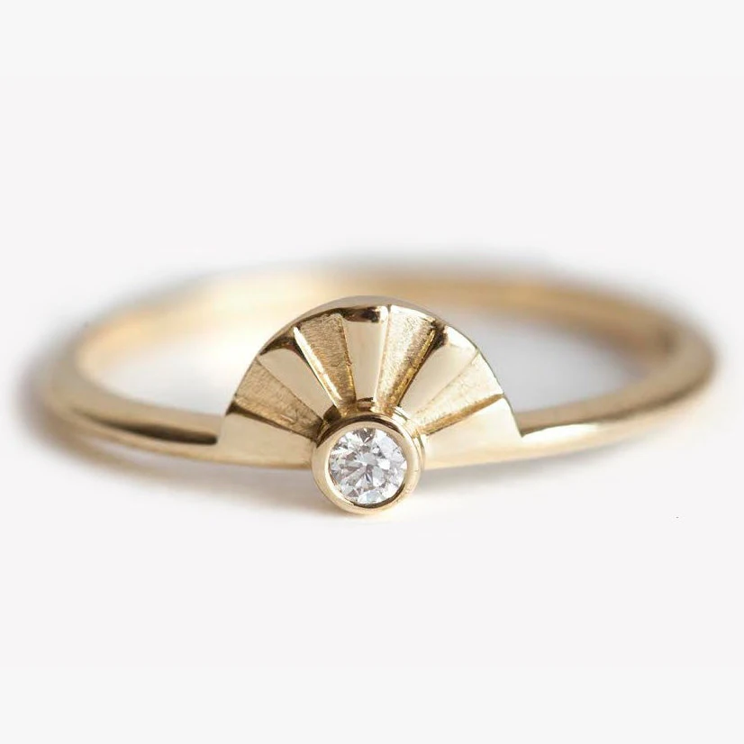 Уникальные обручальные 925 стерлингового серебра штабелируемые золотые солнцезащитные кольца с бриллиантами солнцем