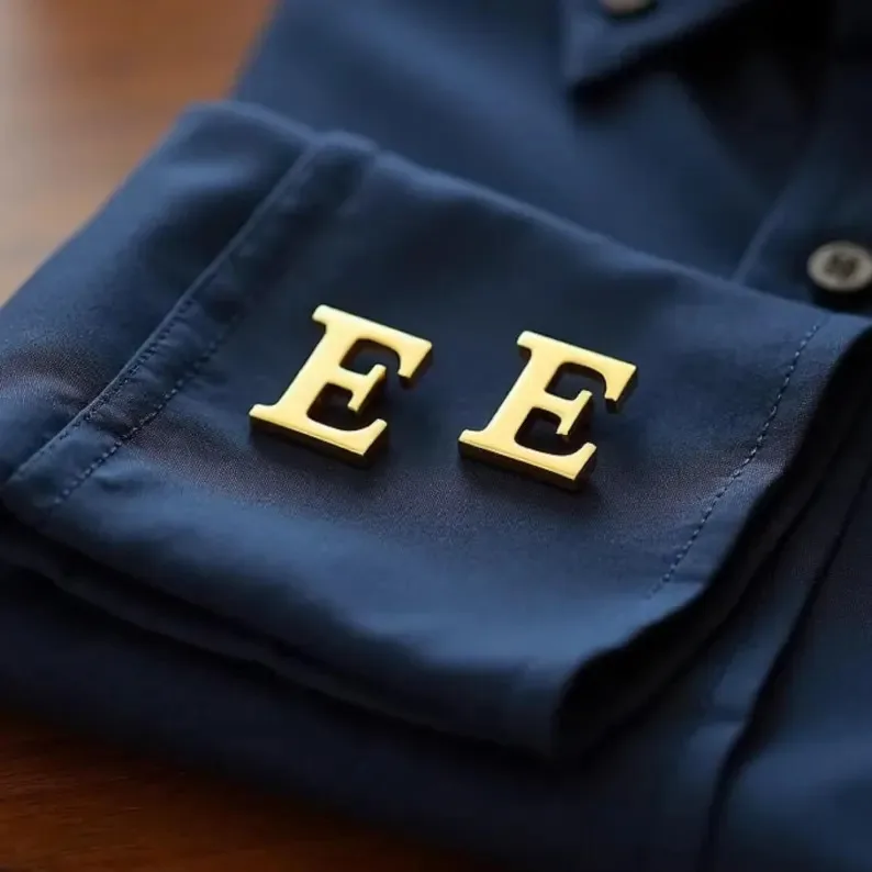 E  letter Cufflinks Groomsmen Proposal Gold Plated Initial Cufflink Best Wedding Gift For Him