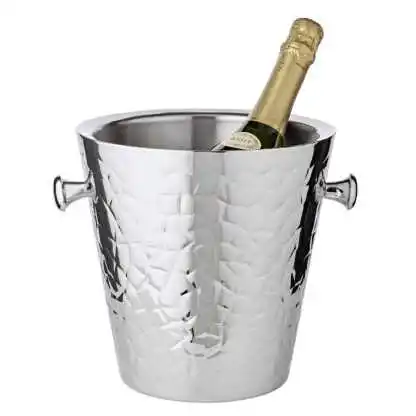 Luxurious Stainless Steel Ice Bucket Wine Beer Cooler Parties Home Restaurant Bar Quality Galvanized Metal Long Frozen Ice Bowl