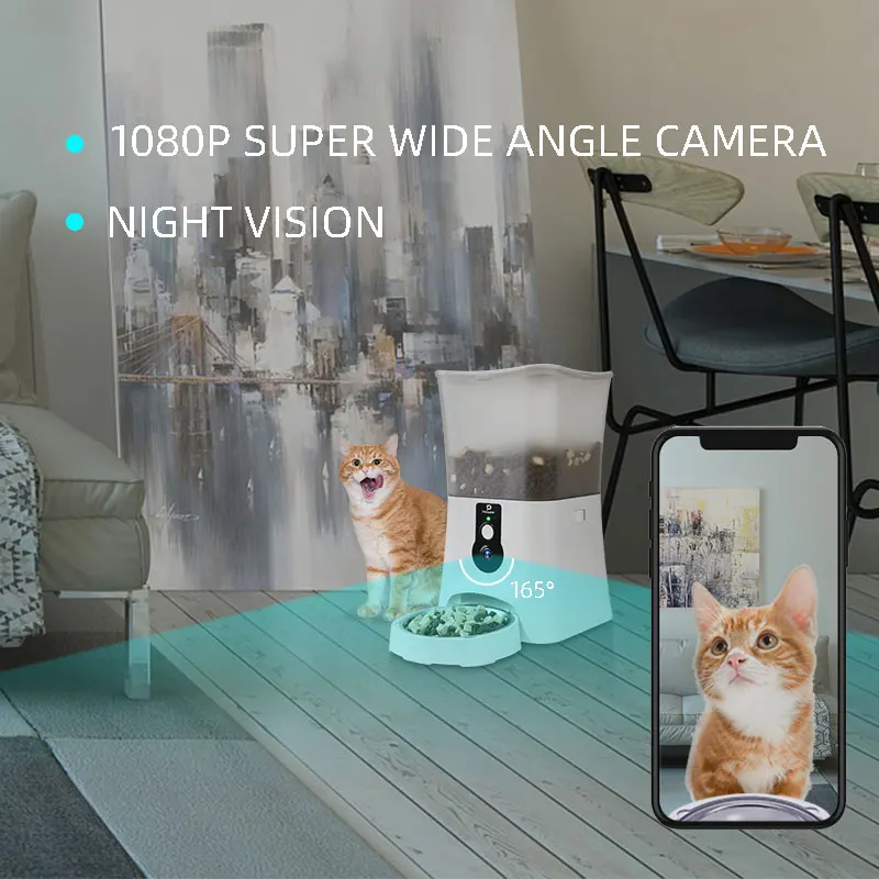 Unique Tuya Wifi Dog Feeders Timed Cat Dispenser Bowl Camera Automatic Smart Pet Feeder