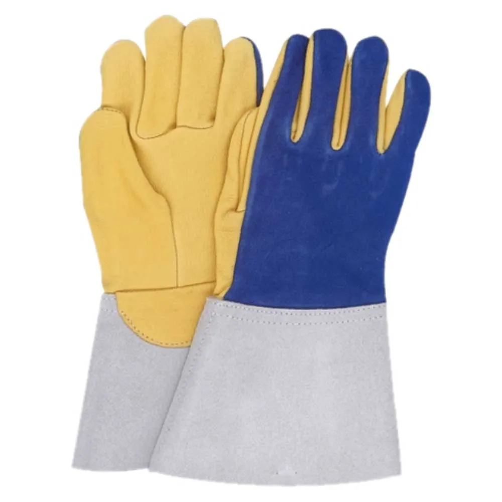 High Quality Cowhide Leather Aluminum Foil Welding Gloves for driving and construction heat resistant welder gloves