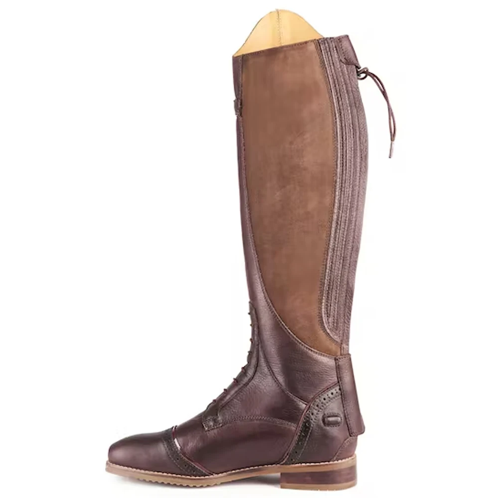 Factory Horse Riding Boots Helmet Storage Bag Leather Equestrian Bag with Crop Holder