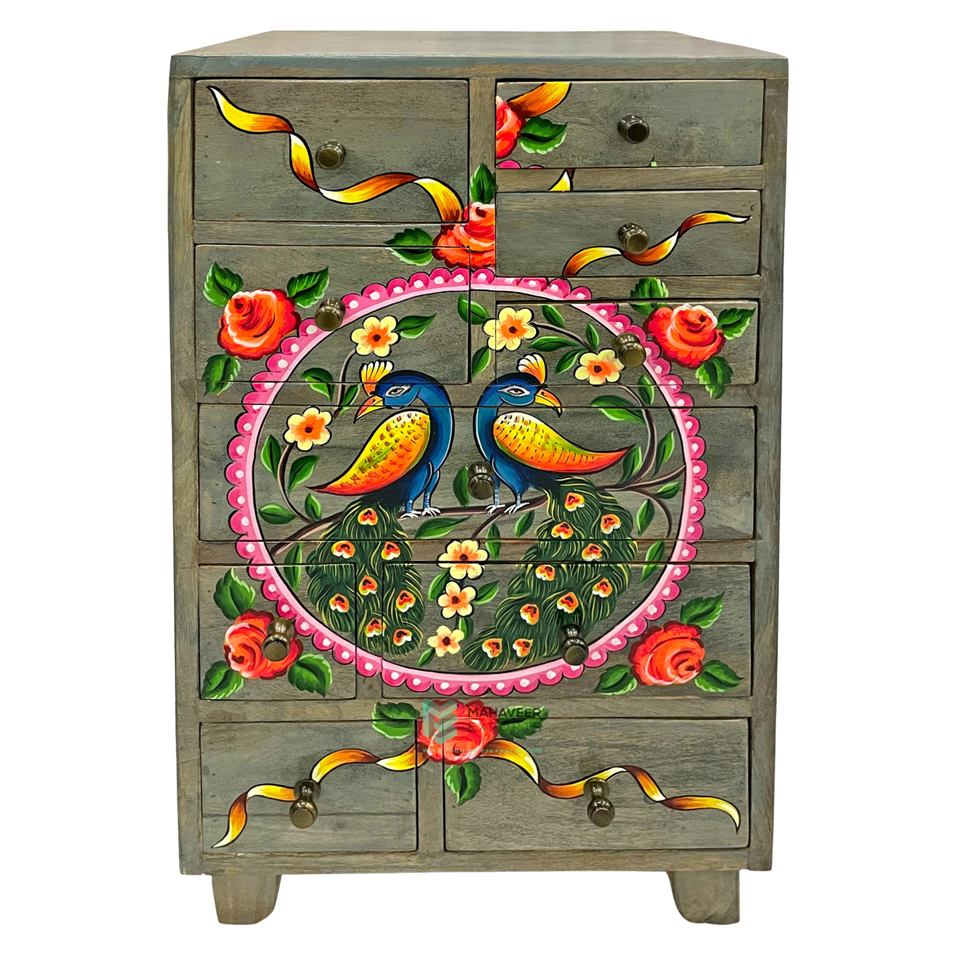 Best Selling Wooden Living Room Storage Cabinet Fine Hand Painted Seven Drawer Chest For Living Room / Bedroom Storage Furniture