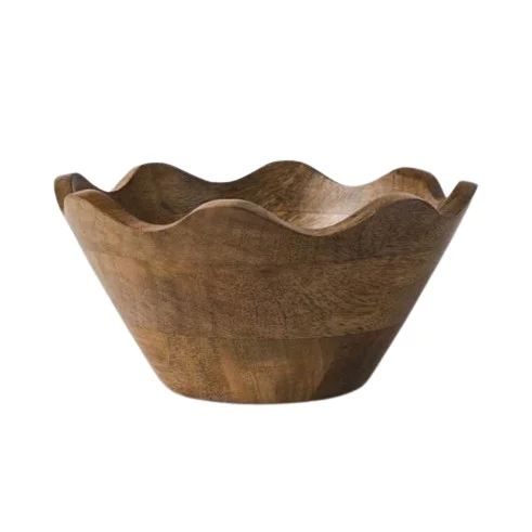 Vegetable Salad Rice Dinner Wood Bowl Classic Design Food Wooden Salad Serving Bowls Custom Logo Available