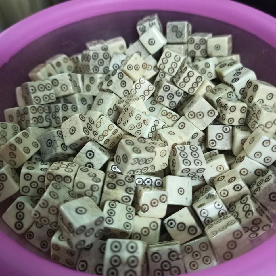 HIGH QUALITY GAME BONE DICE DOUBLE EYE LUDO DICE BUFFALO BONE DICE