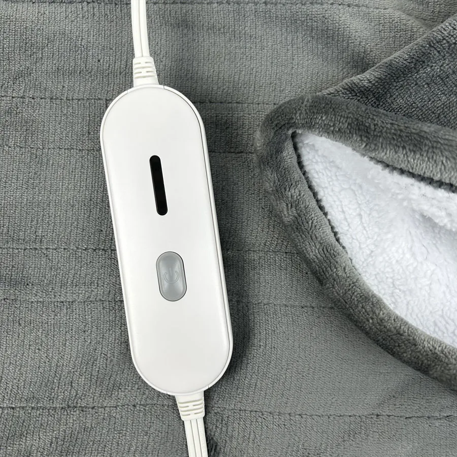 Electric blanket, flannel, Sharp fleece, washable,3 temperature controls and auto off after 90 minutes 45 * 60 inches,gray