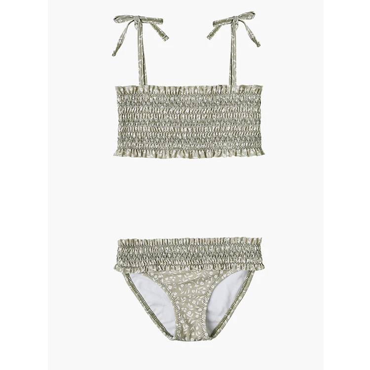 Купальник для маленьких девочек, винтажный купальник с цветочным рисунком, бикини для девочек 3 лет