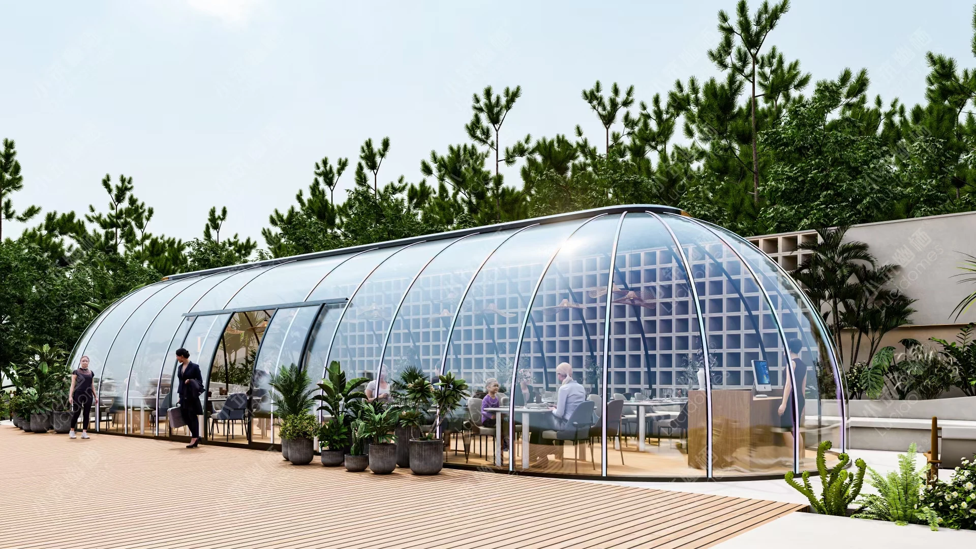 Manufacturer Capsule Dome Outdoor 4x10m Tent Transparent PC Geodesic Tent Waterproof Wedding Dome Glass Glamping Pod