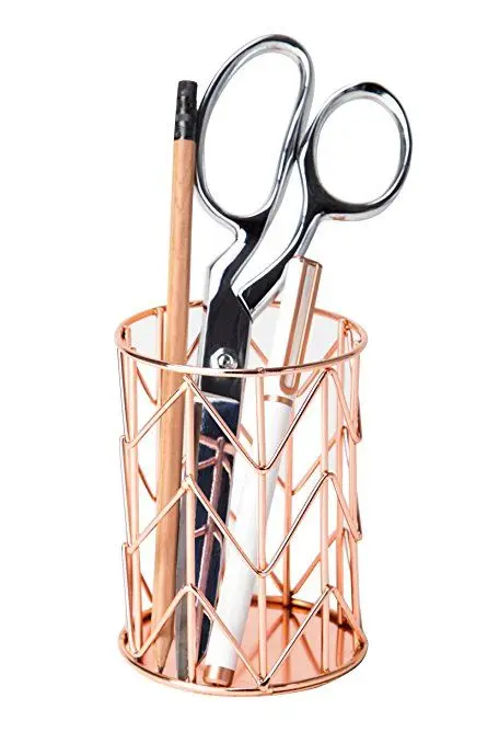Copper pen holder for office desk and school accessories for pens and pencil gift way item give this your teacher and colleague