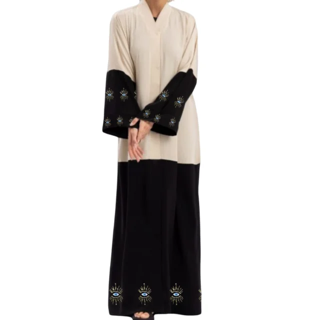 New Arrival Kimono Abaya Wear Muslim Dress Open Abaya Islamic Luxury Clothing Women Casual Summer Evil Eye High Quality Abaya
