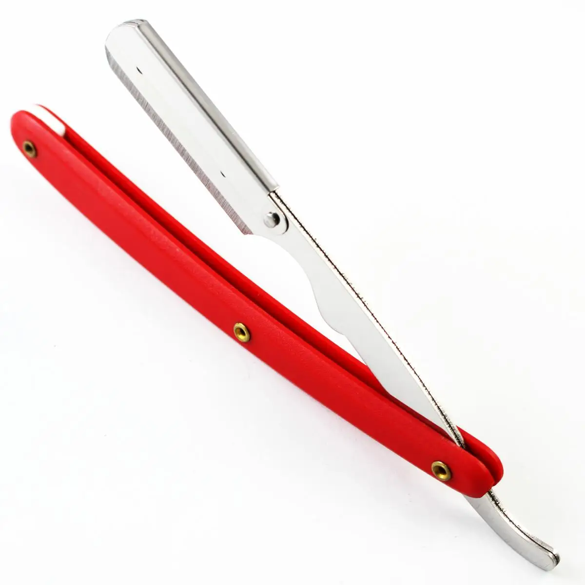 Wholesale Straight Razor with Red Plastic Handle Safety Disposable Feature for Beard Body Use in Barbershops or Personal Care