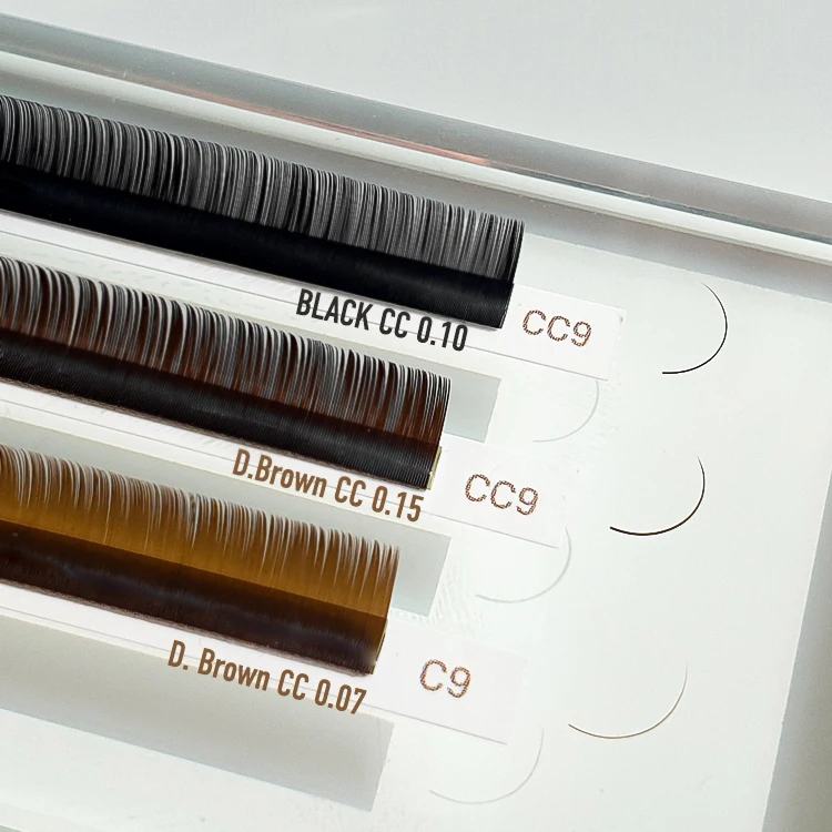 100% Handmade Brown collection DARK Brown LIGHT Brown Choco Brown 0.07 Volume Eyelash Brown L curl L+ curl M curl V curl
