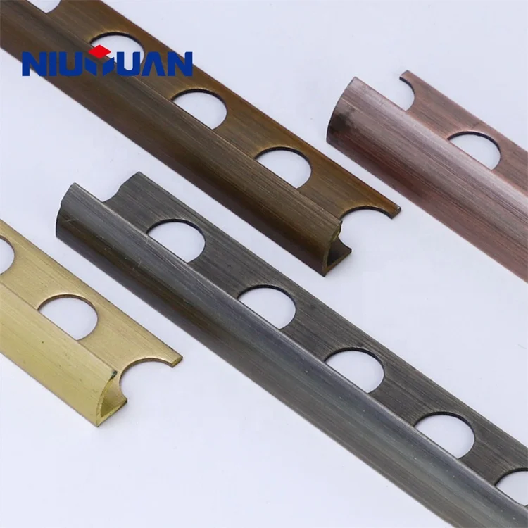 NIUYUAN Wholesale Competitive Prices Gold Channel Solid Brass Tile Trim