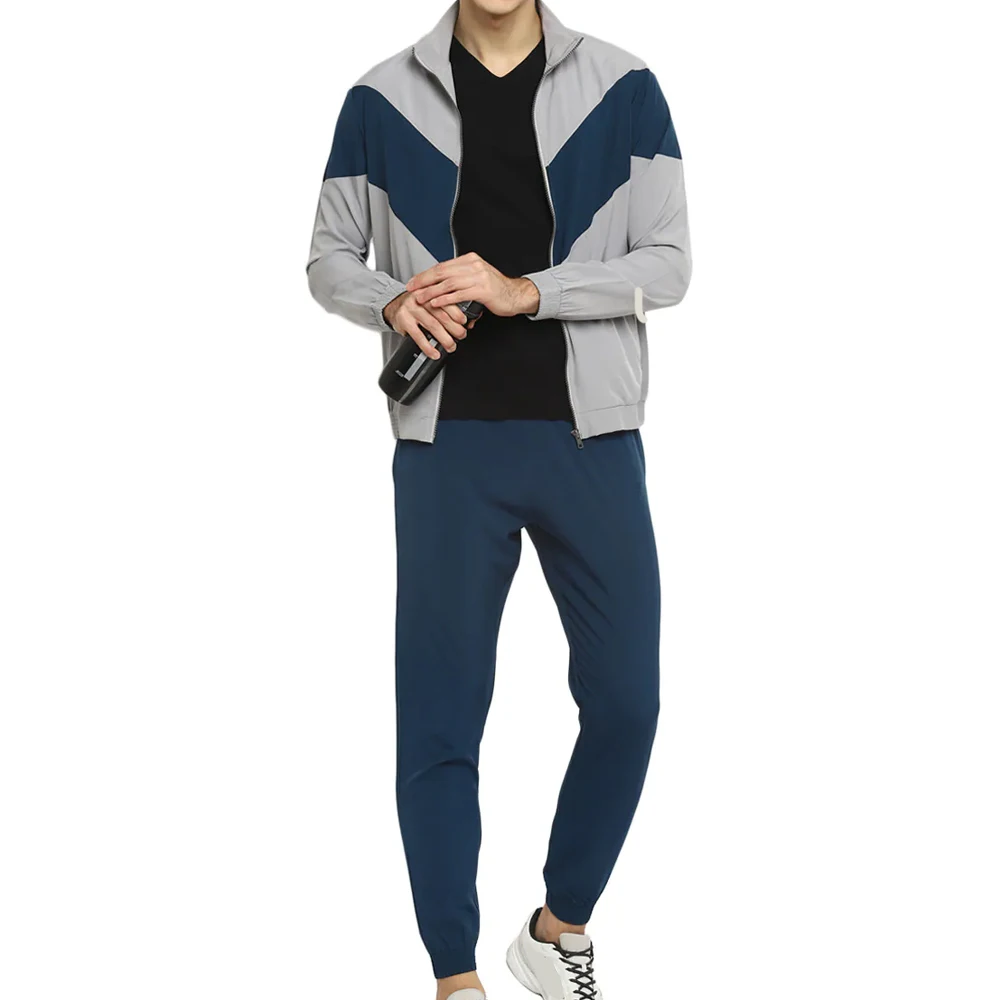 Men Tracksuits Custom Logo Zipper up Top 2 PC Set Men Fleece Jogging Sets Gym Sports Wear Tracksuits sets