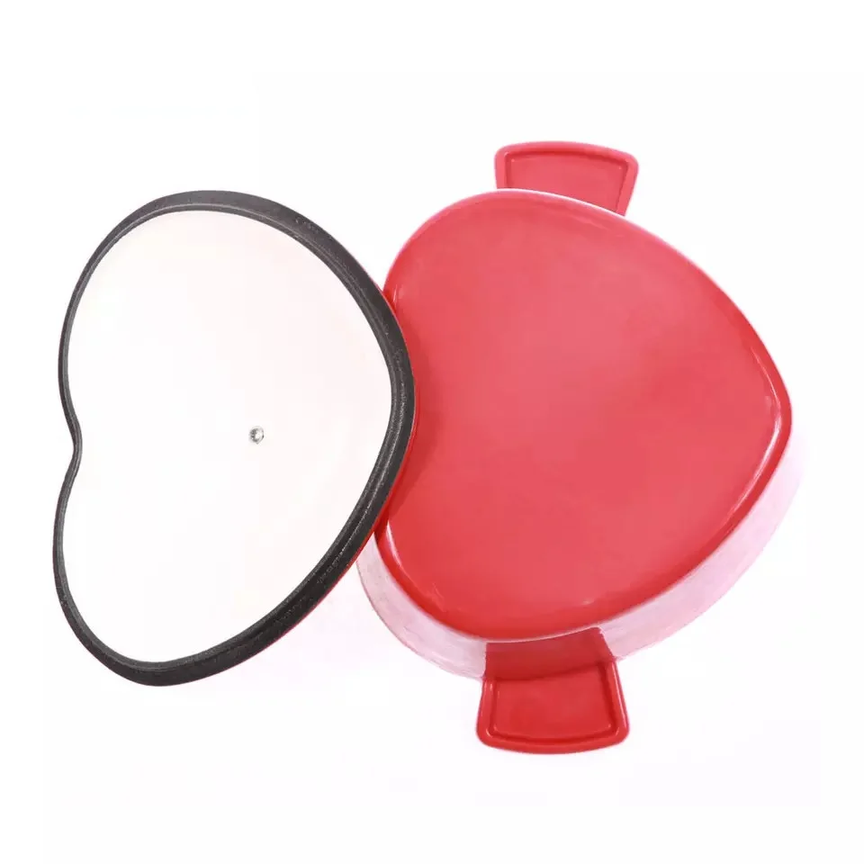 Enameled Cast Iron Dutch Oven 3.2 Quart Casserole Dish with Dual Handles and Lid Professional Cookware Crock Pot for Cooking