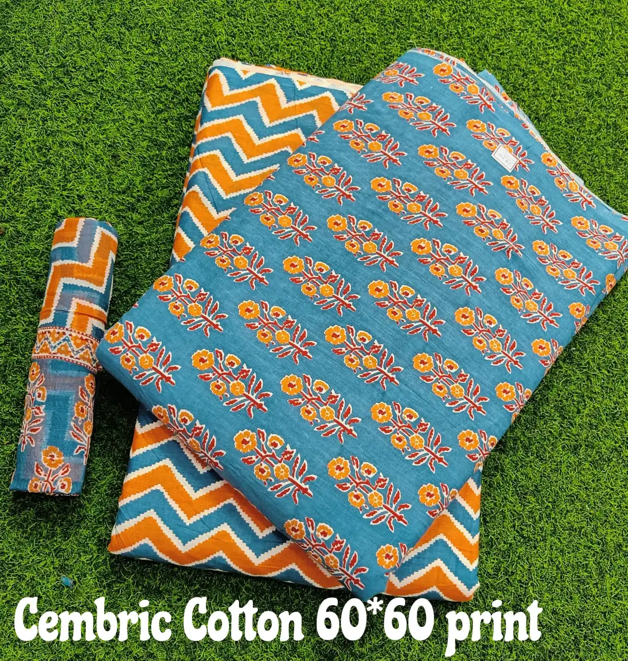 Indian Handmade Cotton Block Look Screen Print Fabric For Dress Making Cotton Fabric Hand Block Print Fabric