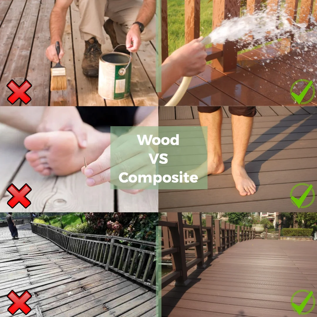 China Composite Decking Manufacturers Extruded Plastic Composite Decking Family Friendly