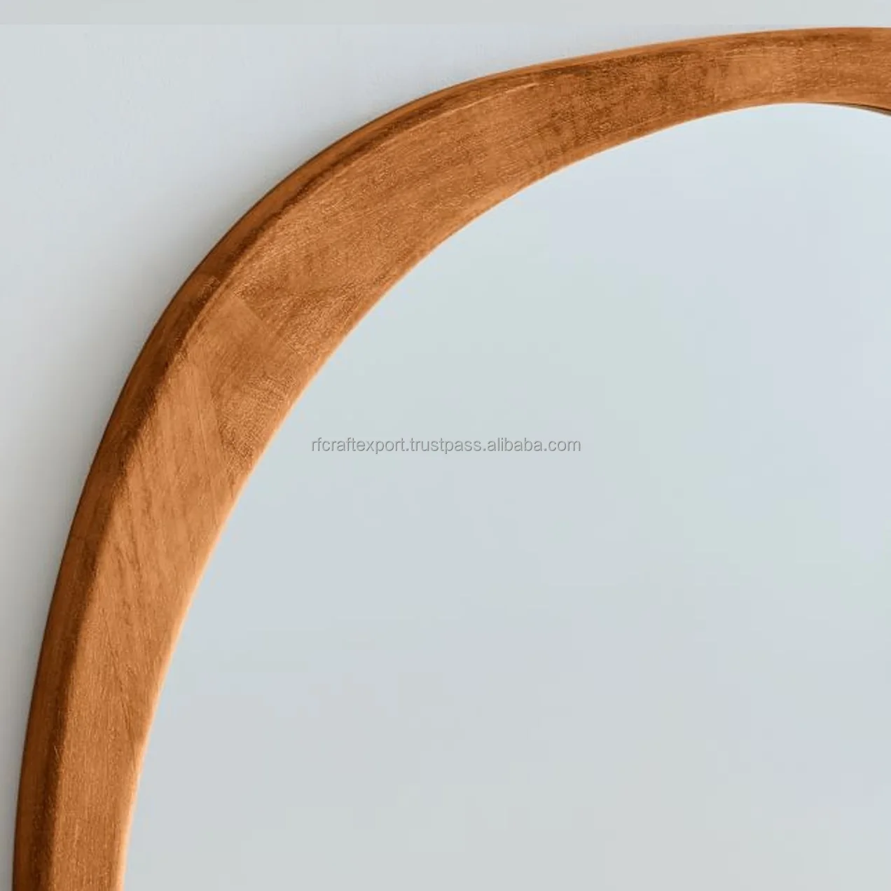 New Modern Luxury Design Wood Wall Mounted Mirror Simple Design Customized Shape & Wood Mirror From India by RF Crafts
