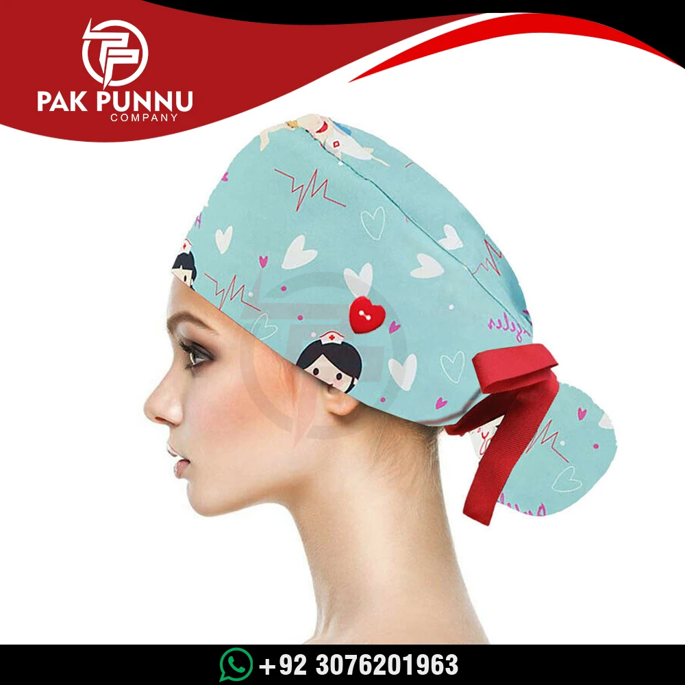 Surgical Scrub Hat Bouffant Cap For Long Hair Women Doctor Nurses Head Cover