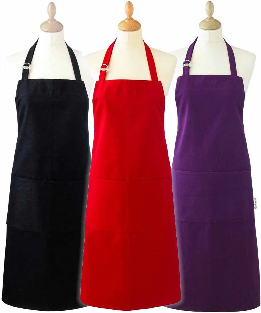 Custom Printed Waterproof Apron Cotton Kitchen Cooking Restaurant BBQ Painting Crafting Plain Bib Sleeveless Apron