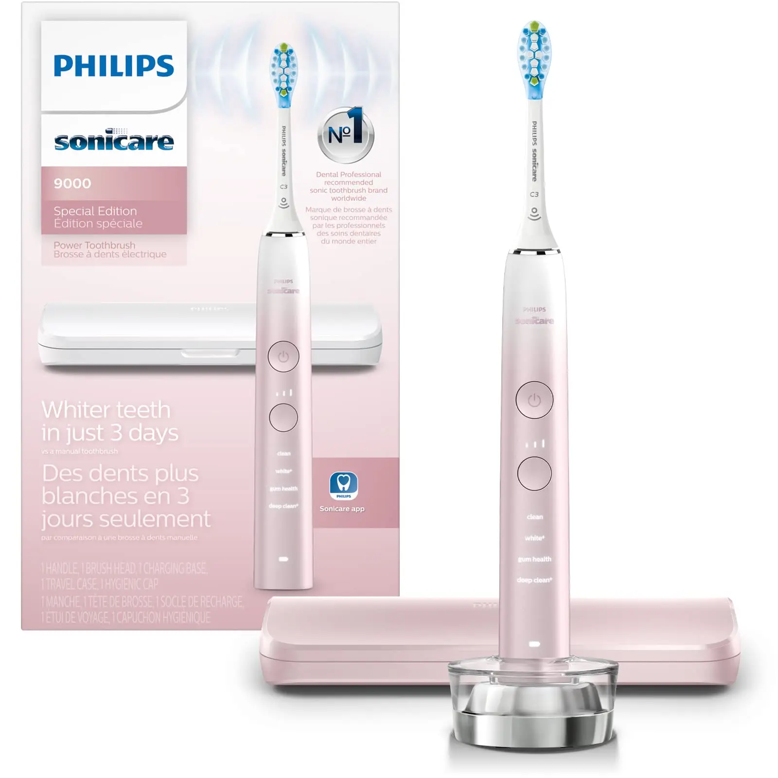 Philips Sonicare DiamondClean 9000 белая электрическая зубная щетка 4 режима 3 интенсивности датчик давления десен приложение подключенная ручка