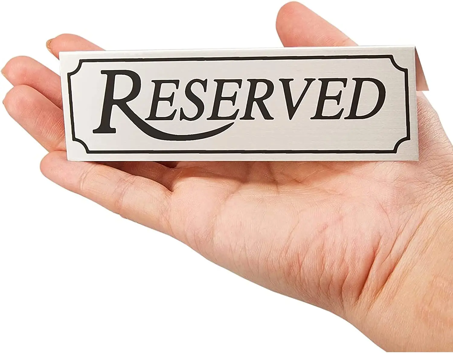 2024 Wholesale Manufacturer Stainless Steel Table Sign Stand Reserved Signage Restaurant Bar Cafe Board Customized Logo