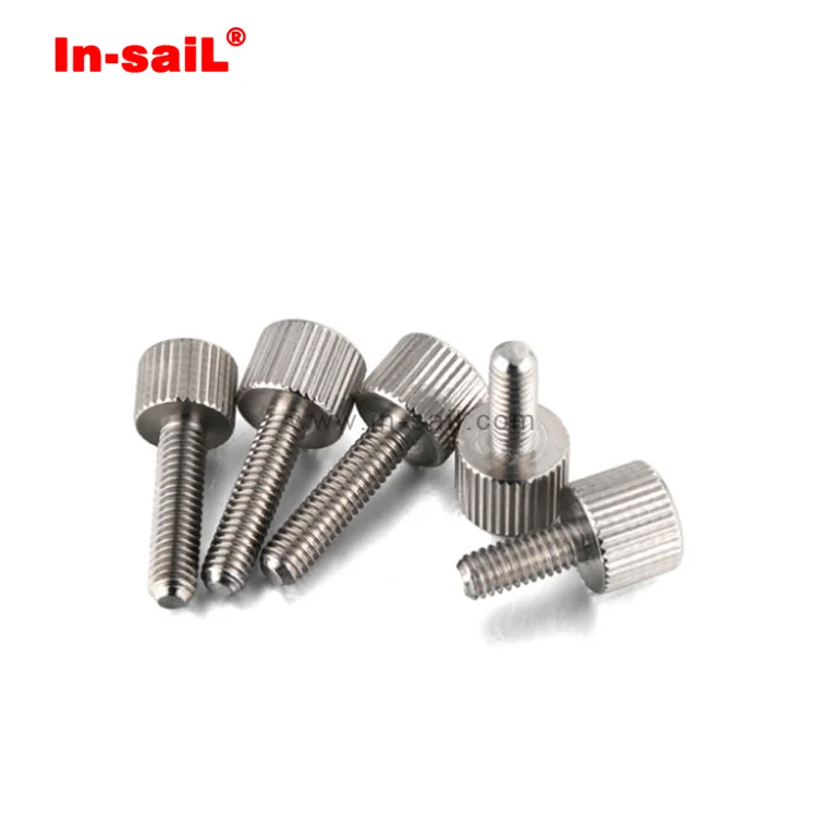 Straight Grain knurled thumb screws stainless steel hand grip knob bolts for vernier calipers