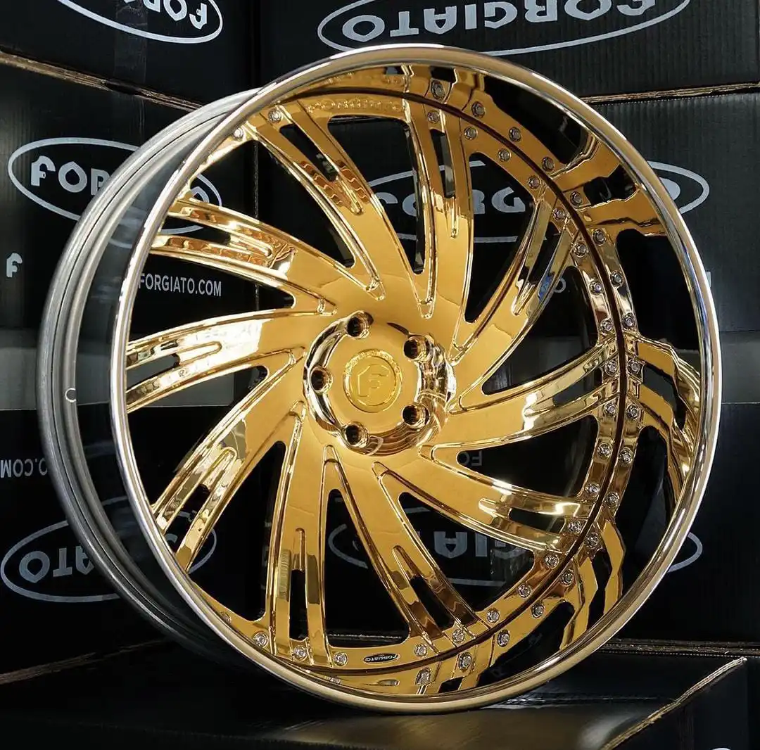 Gold Finish Car Rims Chrome wheels/pink gold red silver chrome passenger car wheel rim/