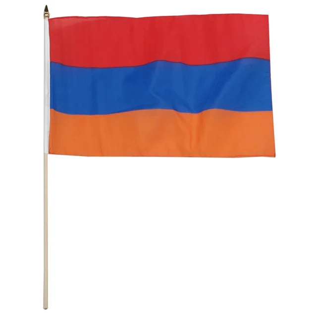 Custom printing 100D polyester Armenia country Hand wave Flag
