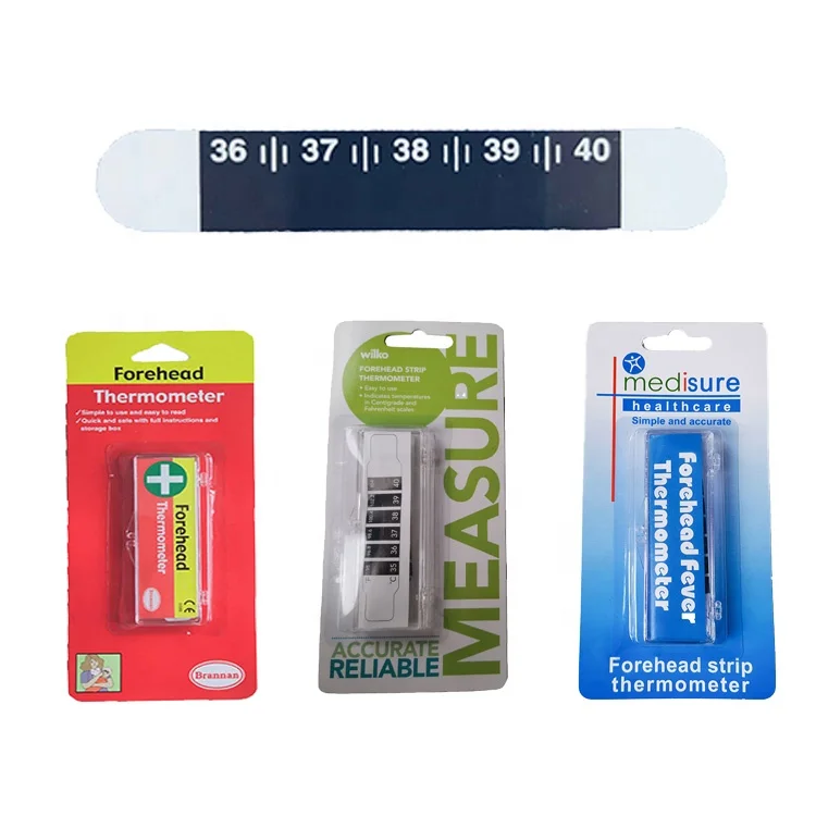 Customized Package Liquid Crystal Thermometer Baby Fever Test Sticker Scale Type Thermochromic Sheet for Household Use