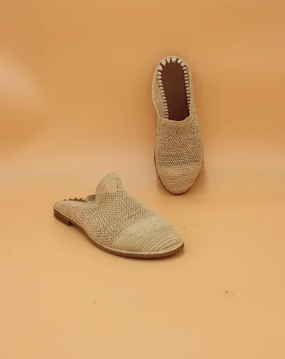 Coustmized Natural Raffia slippers