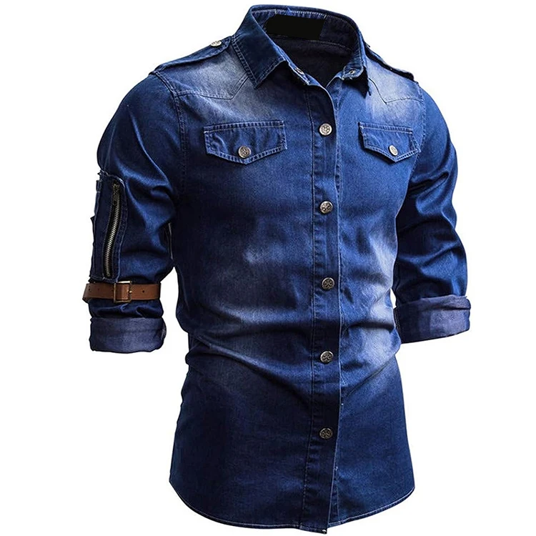 Perfectly cut and sew Denim Shirts Custom colors and size brand new custom made size different style Denim Shirts
