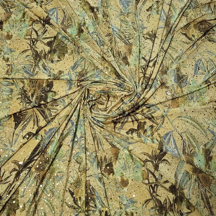 Korea self-developed design flowers with twinkle polyester cotton silk every fabric for dress clothes home textile beautiful