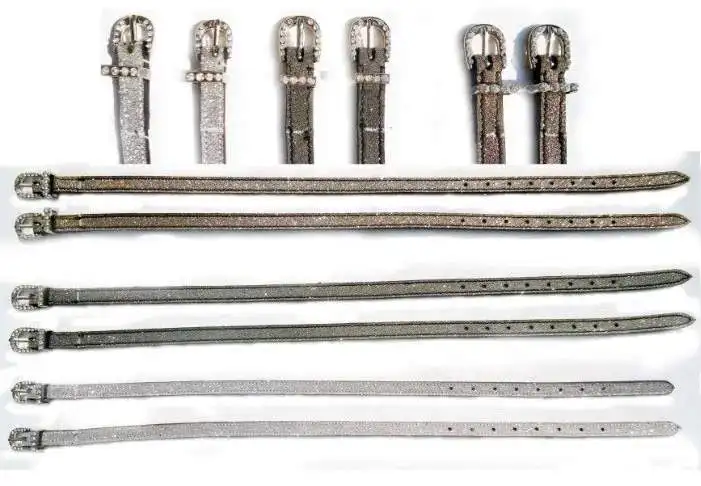 ENGLISH SPUR STRAPS MADE ON LEATHER OR PATENT WITH CRYSTAL FANCY BUCKLES AND KEEPERS
