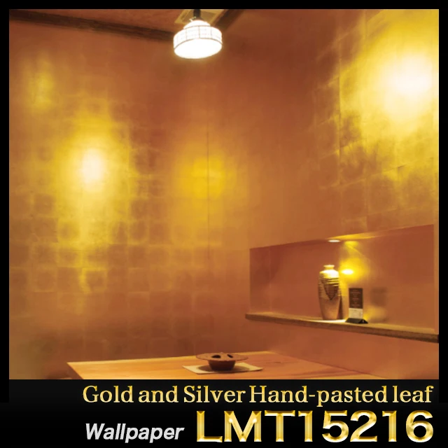 [Wallpaper] Gold & Silver Hand-pasted leaf 1roll [36.2 inchx 291.3 inch] LMT15216