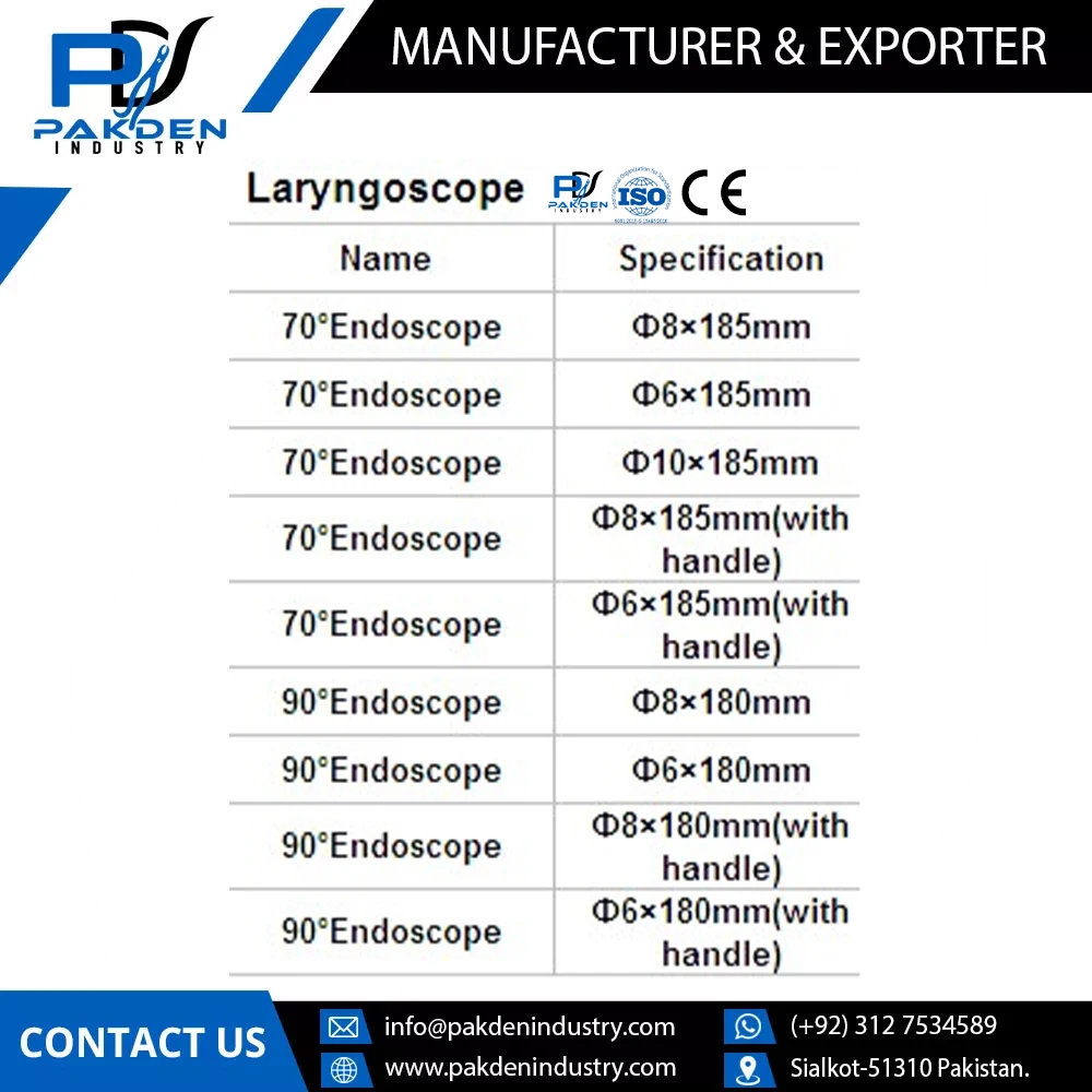 Premium Quality Stainless Steel Cheap Price Professional Surgical Rigid Laryngoscopes / Custom Made Rigid Laryngoscopes