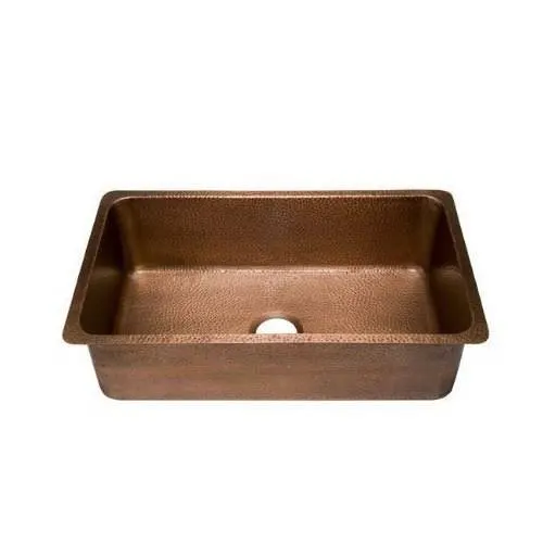 Trending design copper hammered wash basin rectangular shape medium size copper sink for bathroom