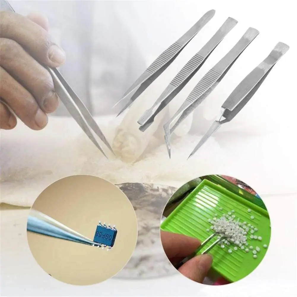 4 Pcs Craft Tweezers set Stainless Steel for Hobby Electronic Lab Wholesale PRICE Manufacturers Supplier in Pakistan