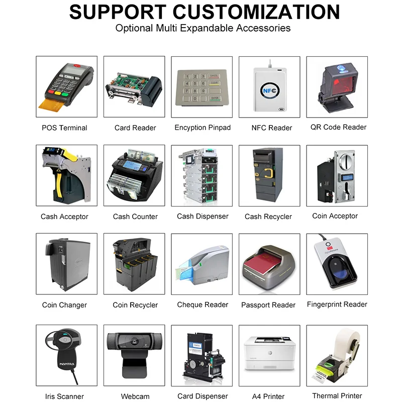 Cash Dispenser Kiosk Atm Machine Self Service Note Deposit Withdraw Cash Recycler ATM Machine