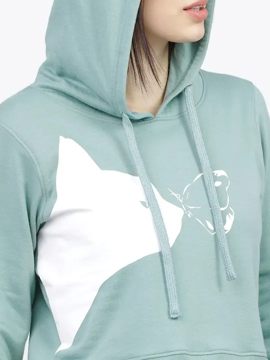 Hot Selling Casual 2 Piece Set Zip Up Cropped Hoodie & Jogger Pant Women Tracksuits New Stylish Cat Printed Sublimation Hoodies