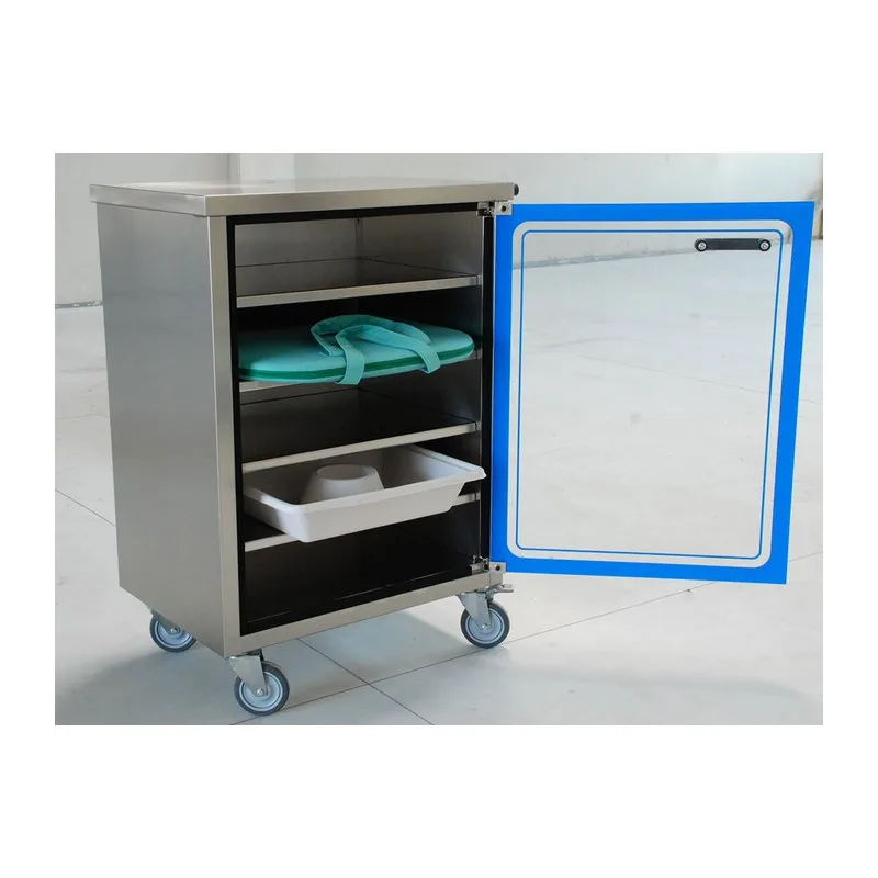 Hospital 5 fixed shelves 4 Medical grade Wheels Universal cart to transport and store flexible endoscopes with glass door