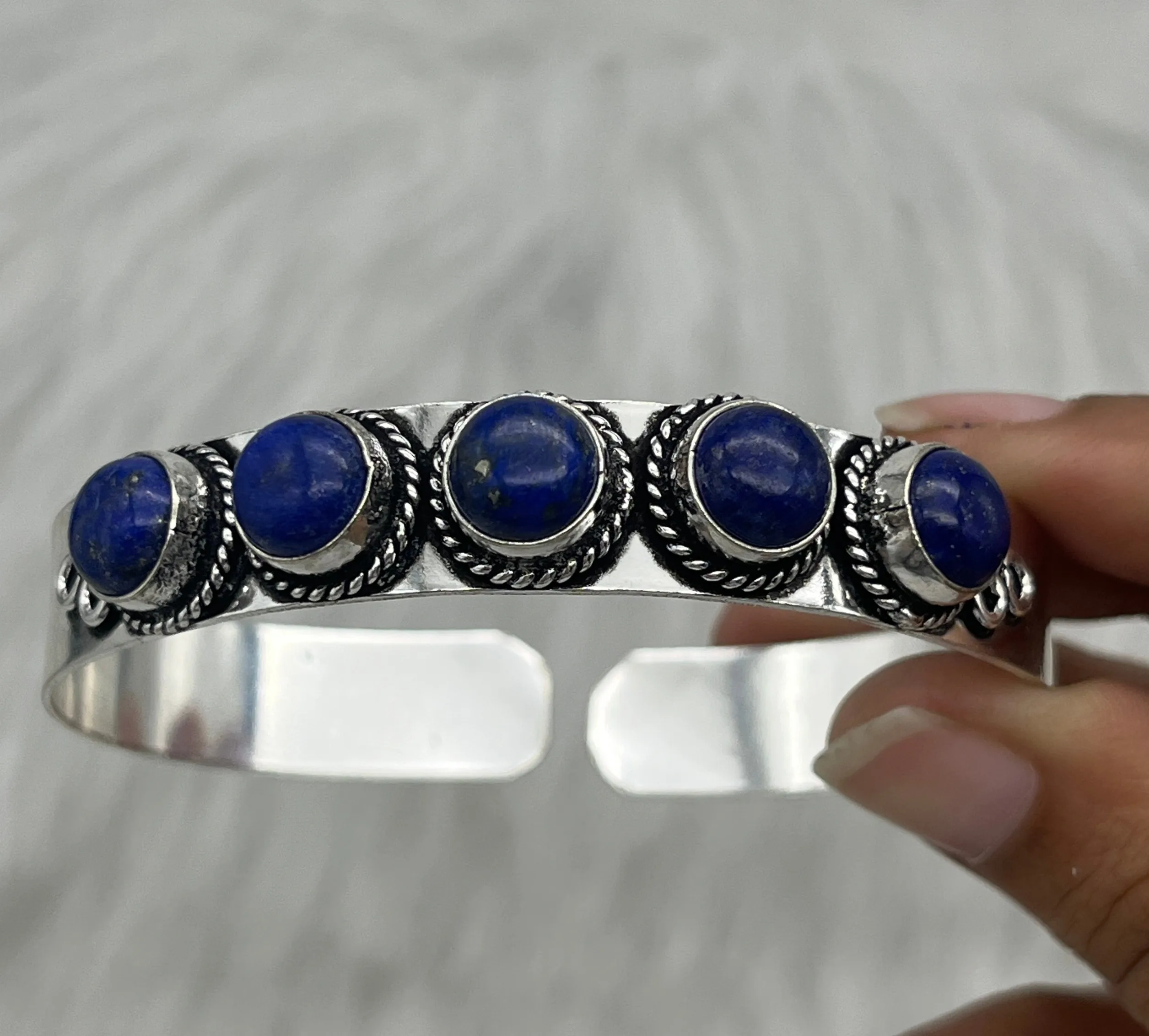 Lapis Lazuli Cuff Bracelet in silver 925 Handmade Cuff  Silver Bracelet silver handmade jewellery