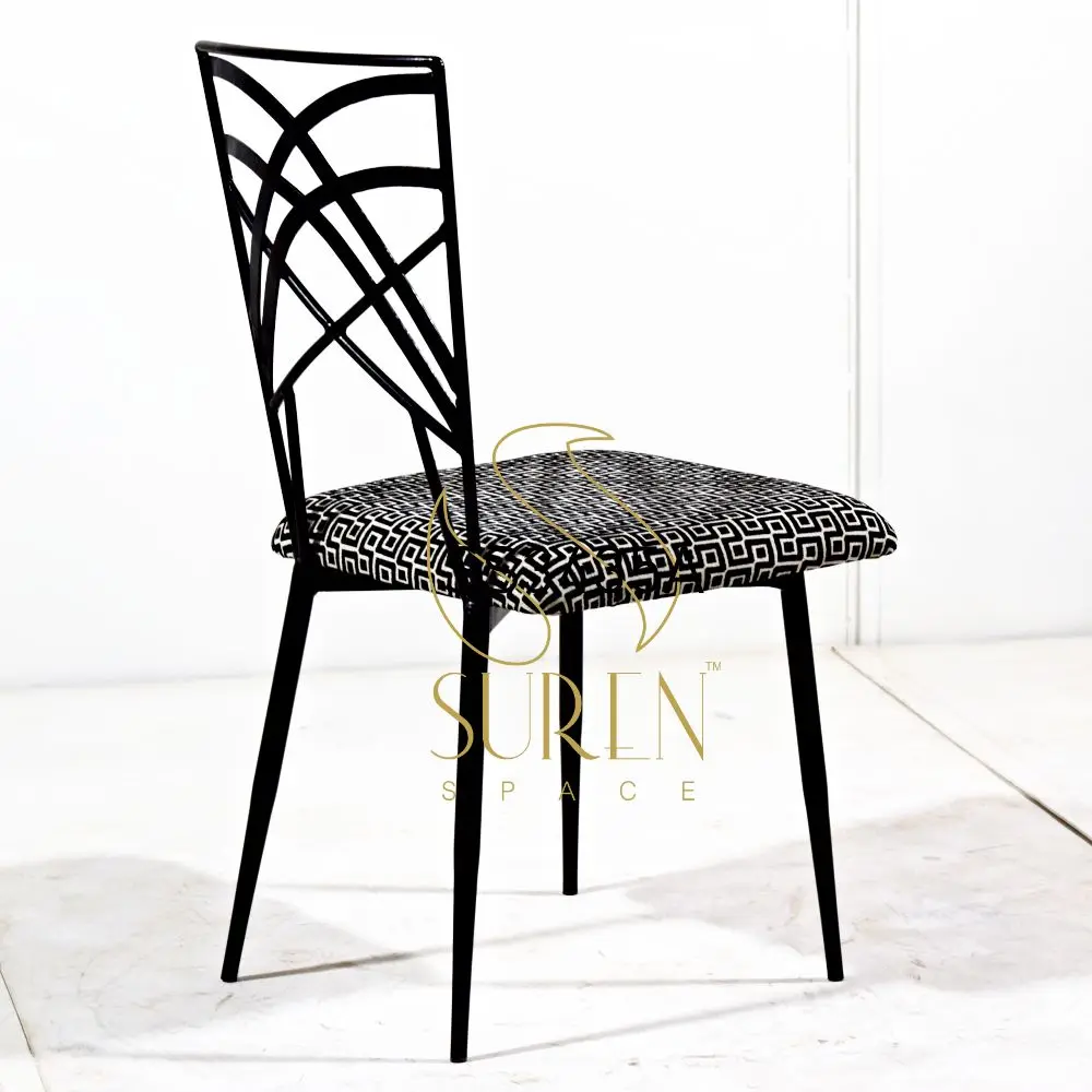 Handcrafted Indian Metal Restaurant Fabric Seating Chair Hotel Room Chair