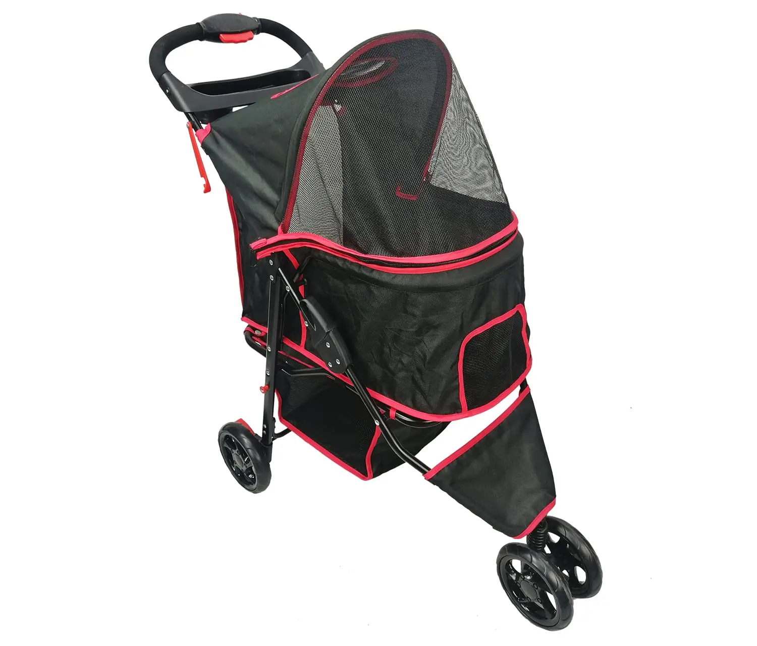TH-PSP-451 Stroller with Weather Cover for All-Season Storage Basket and Cup Holder Breathable and Visible Mesh