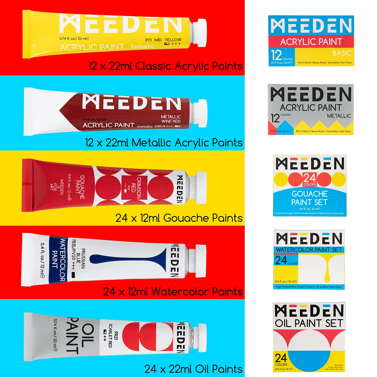 MEEDEN 147 Pcs Делюкс «Все-в-одном» Арт Набор для рисования с французским мольберт 96 трубки краски кисти наборы натянутым холстом