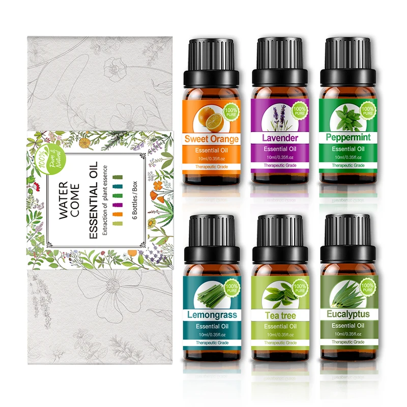 In stock Pure Oil Gift Set Lavender Peppermint Eucaluptus Tea tree Aromatherapy Oil