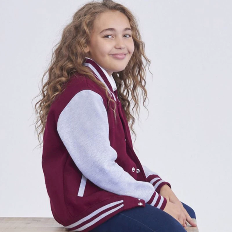 High Quality Trendy Varsity Baseball Jersey Jacket Kids Fashionable Button Down varsity jersey Girls