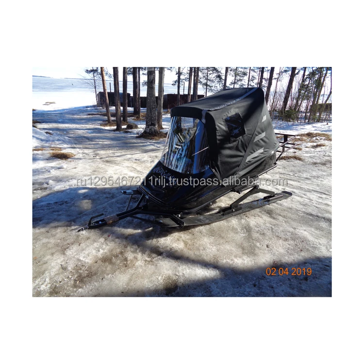 Hot sale Snow-mobile trailer passenger with seat for passengers foot rest and cargo compartment for things