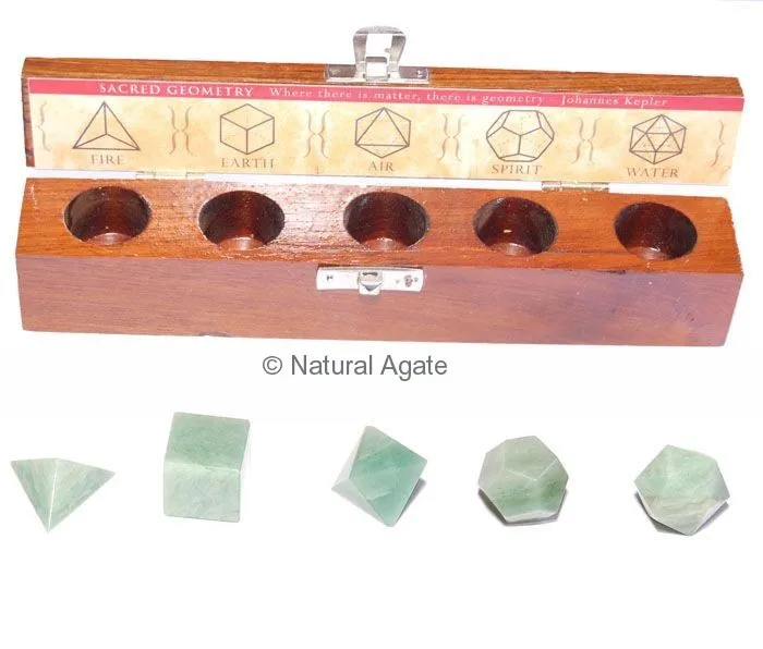 Best Quality Lapis Lazuli orgone Platonic Solids Sacred Geometry Set With Gift Box Logo OEM Platonic Solids Sacred Geometry Set