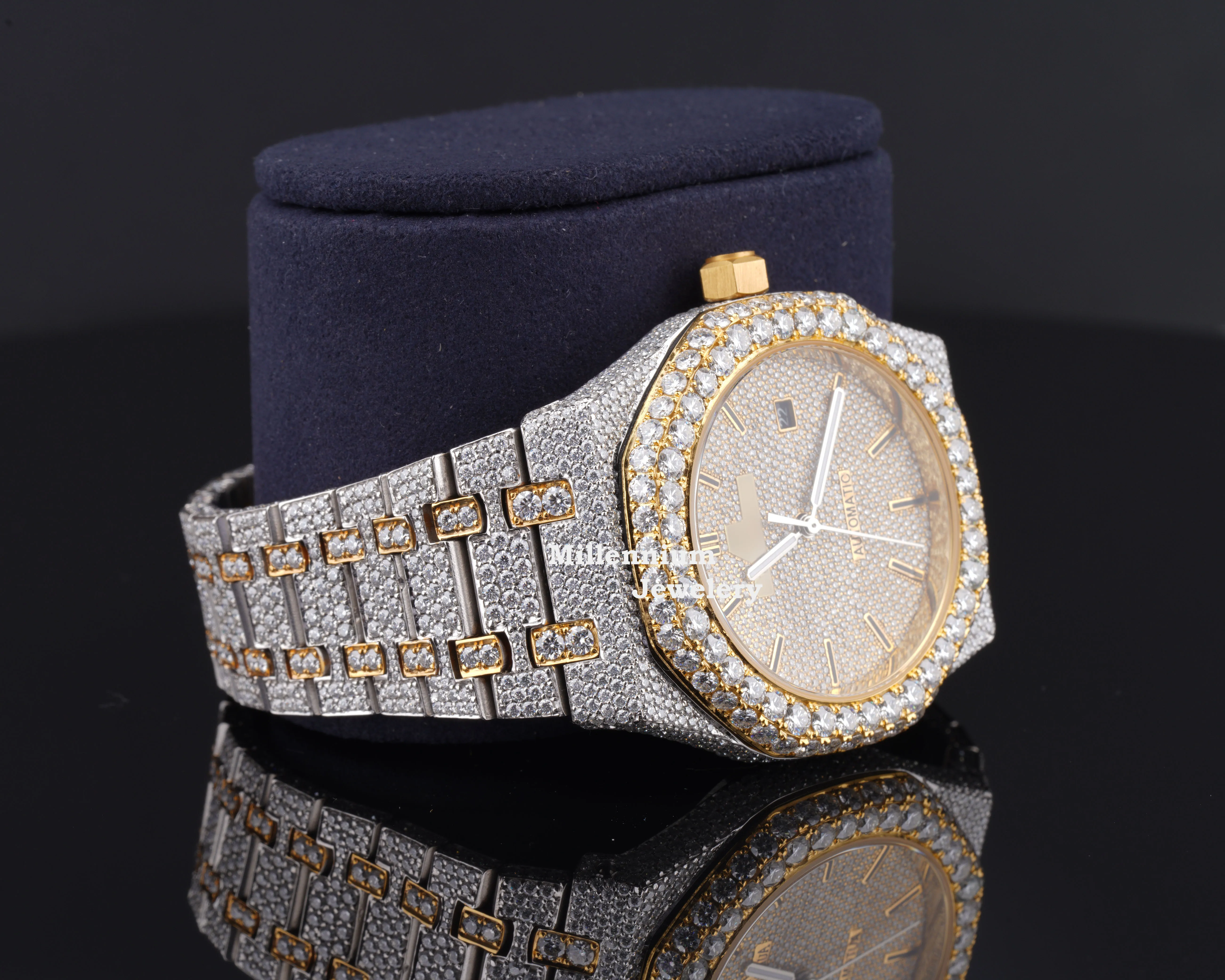 Top Branded Moissanite Watches Hip Hop Iced Out Watch Stainless Steel Wrist Watch For Men At Factory Price